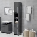 vidaXL Badezimmerschrank Hochglanz-Grau 30x30x183,5 cm Spanplatte