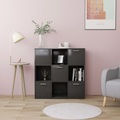vidaXL Bücherregal Grau 90 x 30 x 90 cm Spanplatte