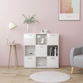 vidaXL Bücherregal Hochglanz-Weiß 90x30x90 cm Spanplatte