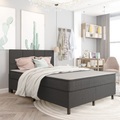vidaXL, vidaXL Boxspringbett Dunkelgrau Stoff 180x200 cm