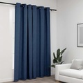 vidaXL Verdunkelungsvorhang mit Ösen Leinenoptik Blau 290x245 cm