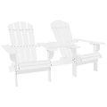 vidaXL Garten-Adirondack-Stühle mit Teetisch Massivholz Tanne Weiß