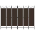 vidaXL 6-tlg. Raumteiler Braun 240 x 180 cm