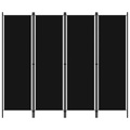 vidaXL 4-tlg. Raumteiler Schwarz 200x180 cm