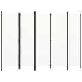 vidaXL 5-tlg. Raumteiler Cremeweiß 250x180 cm