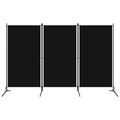 vidaXL 3-tlg. Raumteiler Schwarz 260x180 cm
