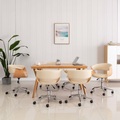 vidaXL Drehbare Esszimmerstühle 6 Stk. Creme Kunstleder