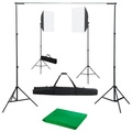 vidaXL Fotostudio-Set mit Softbox-Leuchten und Hintergrund
