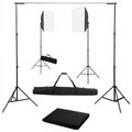 vidaXL Fotostudio-Set mit Softboxen und Hintergrundsystem
