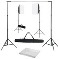vidaXL Fotostudio-Set mit Softbox-Leuchten und Hintergrund