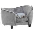 vidaXL Hundesofa Grau 69x49x40 cm Plüsch