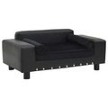 vidaXL Hundesofa Schwarz 81x43x31 cm Plüsch und Kunstleder