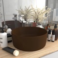 vidaXL Luxuriöses Waschbecken Rund Matt Dunkelbraun 40x15 cm Keramik