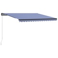 vidaXL Einziehbare Markise Handbetrieben 400×300 cm Blau und Weiß