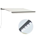 vidaXL, vidaXL Einziehbare Markise Handbetrieben mit LED 400x300 cm Creme
