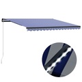 vidaXL, vidaXL Markise Manuell Einziehbar mit LED 450x300 cm Blau & Weiß