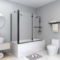 vidaXL Doppelte Faltbare Duschkabine ESG 120x68x130 cm Schwarz
