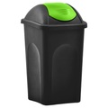 vidaXL Mülleimer mit Schwingdeckel 60L Schwarz und Grün