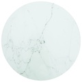 vidaXL Tischplatte Weiß Ø40x0,8 cm Hartglas in Marmoroptik