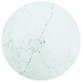 vidaXL Tischplatte Weiß Ø60x0,8 cm Hartglas in Marmoroptik