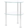 vidaXL Beistelltisch mit 2 Ablagen Transparent 38x38x50 cm Hartglas