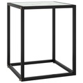 vidaXL Couchtisch Schwarz mit Weißem Glas Marmor-Optik 40x40x50 cm