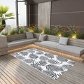 vidaXL Outdoor-Teppich Weiß und Schwarz 80x150 cm PP