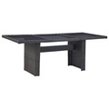 vidaXL, vidaXL Garten-Esstisch Schwarz 200x100x74 cm Glas und Poly Rattan