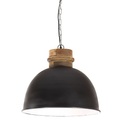 vidaXL Hängelampe Industriestil 25 W Schwarz Rund Mangoholz 50 cm E27