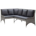vidaXL Garten-Ecksofa 2-tlg. Poly Rattan Grau
