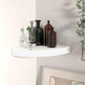 vidaXL Eck-Schweberegal Weiß 25x25x3,8 cm MDF
