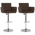 vidaXL Barhocker 2 Stk. Braun Kunstleder