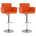 vidaXL Barhocker 2 Stk. Orange Kunstleder