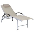 vidaXL Sonnenliege Aluminium Textilene Creme