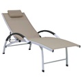vidaXL Sonnenliege Aluminium Textilene Taupe