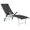 vidaXL Sonnenliege Textilene und Aluminium Schwarz