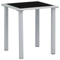 vidaXL Gartentisch Schwarz und Silbern 41x41x45 cm Stahl und Glas