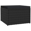 vidaXL Garten-Fußhocker mit Kissen Schwarz Poly Rattan
