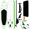 vidaXL, vidaXL Aufblasbares Stand Up Paddle Board Set Grün und Weiß