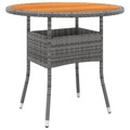 vidaXL Gartentisch Ø80x75 cm Akazienholz und Poly Rattan Grau