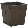 vidaXL, vidaXL Beistelltisch Braun 41,5x41,5x44 cm Poly Rattan und Hartglas