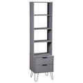 vidaXL Bücherregal New York Range Grau Massivholz Kiefer