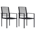 vidaXL Gartenstühle 2 Stk. PVC Rattan Schwarz