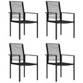 vidaXL Gartenstühle 4 Stk. PVC Rattan Schwarz