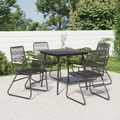 vidaXL Gartenstühle 4 Stk. Schwarz 58x59x85,5 cm PVC Rattan