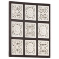 vidaXL Handgeschnitztes Wandpaneel MDF 60x60x1,5 cm Braun und Weiß