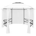vidaXL Gartenzelt mit Vorhängen 360x312x265 cm Weiß 180 g/m²