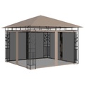 vidaXL Pavillon mit Moskitonetz 3x3x2,73 m Taupe 180 g/m²