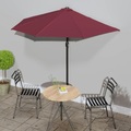 vidaXL Balkon-Sonnenschirm Alu-Mast Bordeauxrot 270x135x245cm Halbrund