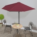 vidaXL Balkon-Sonnenschirm Alu-Mast Bordeauxrot 300x150x253cm Halbrund